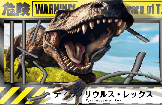 池田工芸が作製したティラノサウルスレックスのトリックアート看板